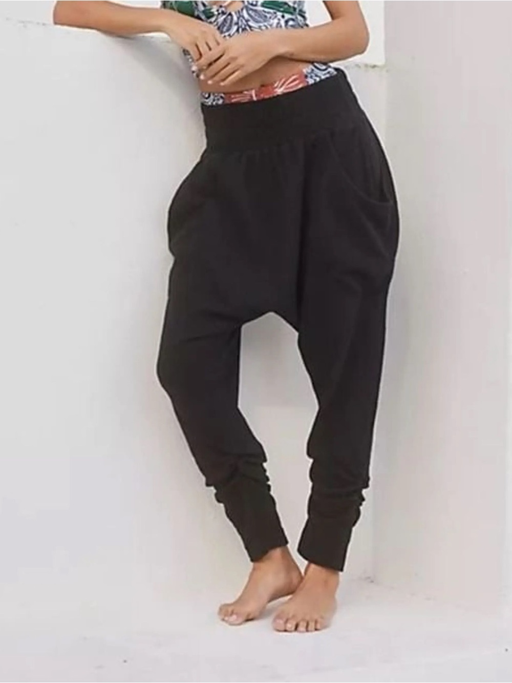 Free People Beach Black Harem Sweatpants